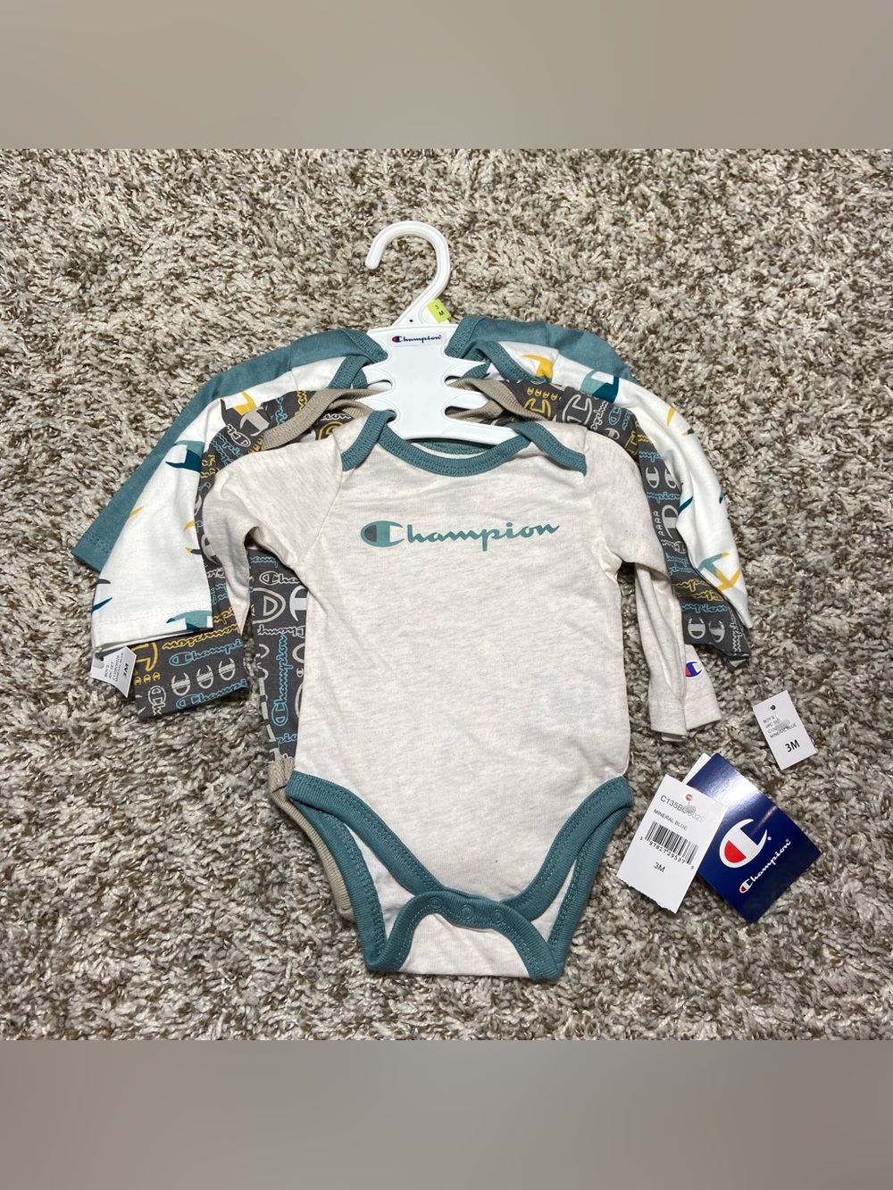 NEW CHAMPION 4pc Baby Bodysuits Size 3M